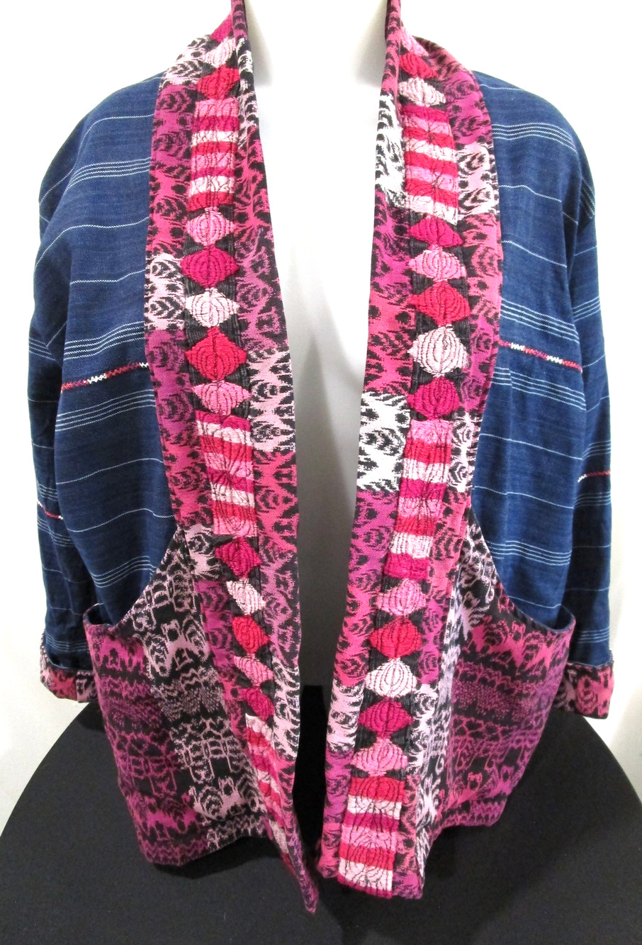 Vintage Traditional Guatemalan Hand Woven Kimono Jacket Women Sz S